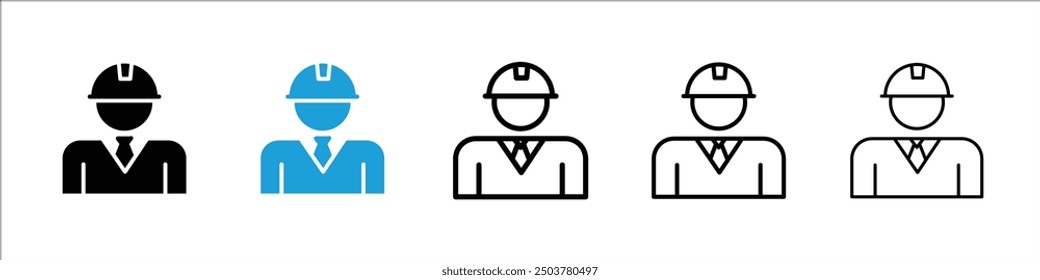 Civil Engineer icon in black and blue colors