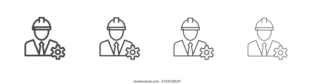 Ícone do Engenheiro Civil Pictograma Linear. Ilustração de elemento simples.