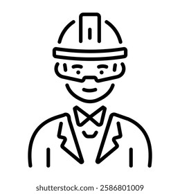 Civil engineer icon in linear style 