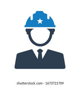 Civil engineer icon. Mechanical Engineer vector