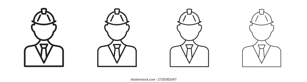 Conjunto de iconos de ingeniero civil, Ilustración, Negro