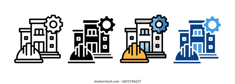 Civil Engineer Icon Set Multiple Style Collection
