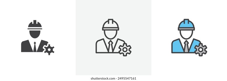 Civil Engineer icon symbol collection on white background.