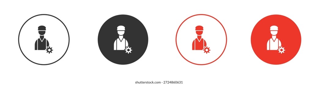 Símbolo de icono de ingeniero civil. Diseño simple y plano para Web o App móvil. Logotipo de Ilustración vectorial mínima.