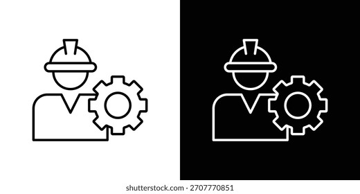 Ícone do Engenheiro Civil. linha fina para web e móvel, estilo minimalista moderno