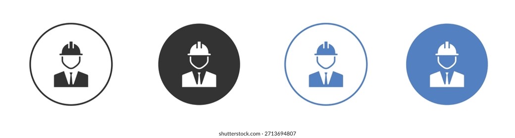 Icono de Ingeniero Civil Diseño de línea delgada. Gráfico de Vector. EPS 10