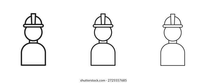 Bauingenieur-Symbol, dünne Linie Symbol auf weißem Hintergrund, bearbeitbare Strich, Vektorgrafik