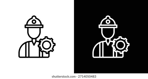 Ícone do Engenheiro Civil em traçado fino e estilo plano.