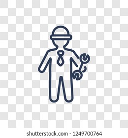 Civil Engineer icon. Trendy linear Civil Engineer logo concept on transparent background from Professions collection
