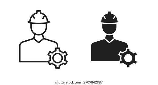 Ilustração de vetor de ícone de Engenheiro Civil. Design plano. Símbolos de vetor de design gráfico.
