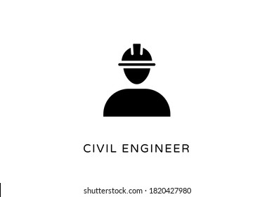 Icono de Ingeniero Civil en vector. Logotipo