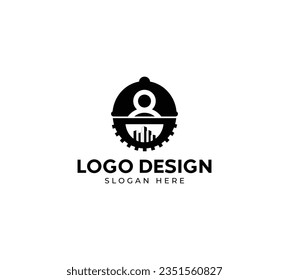 Civil engineer job search logo design Abstract design Employee logo job icon design on luxury background. Employe logo concept. job icon design with black background