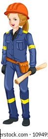 A Civil Engineer on White Background illustration