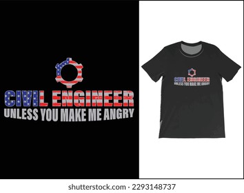 Civil Engineer T-Shirt, Civil Engineer USA Flag T-shirt Vector, Civil Engineer T-Shirt, Civil Engineer Graduate.