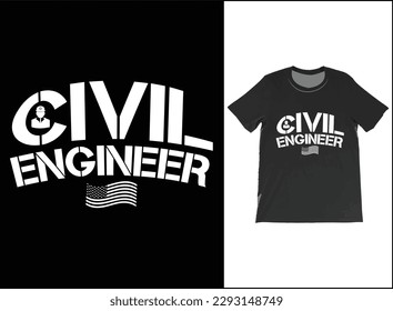 Civil Engineer T-Shirt, Civil Engineer USA Flag T-shirt Vector, Civil Engineer T-Shirt, Civil Engineer Graduate.