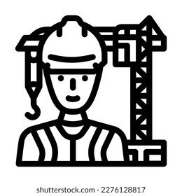 civil engineer worker line icon vector. civil engineer worker sign. isolated contour symbol black illustration