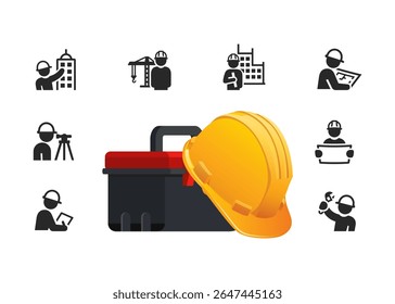 Projeto de engenharia civil ou arquitetura ilustração simples ilustração stock ilustração