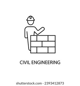 Civil engineering concept line icon. Simple element illustration. Civil engineering concept outline symbol design.