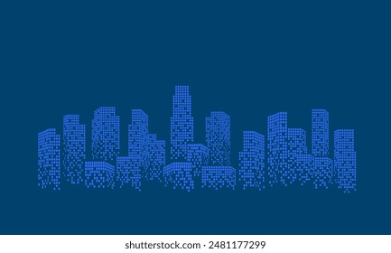 Civil engineering dark blue backdrop for wallpaper, book cover, wall art. city with skyscraper abstract art.