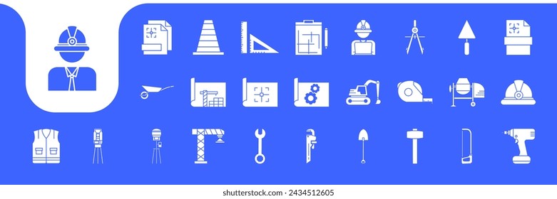 civil engineering equipment icon set design vector