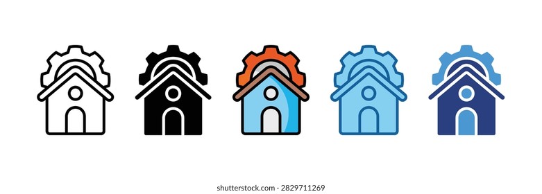 Civil Engineering Icon Set Multiple Style Collection