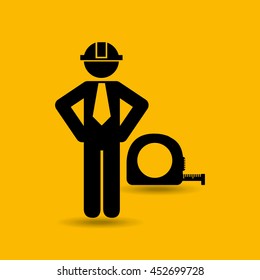civil engineering icon with icon, vector illustration