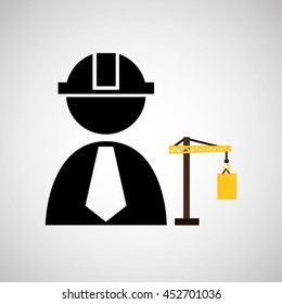 civil engineering icon with icon, vector illustration