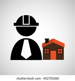 civil engineering icon with icon, vector illustration