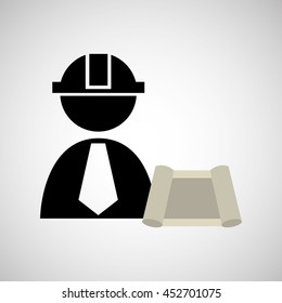 civil engineering icon with icon, vector illustration