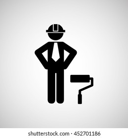 civil engineering icon with icon, vector illustration