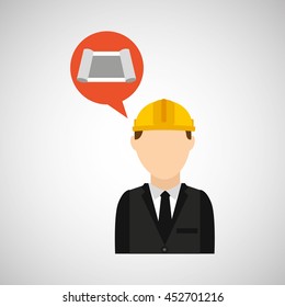 civil engineering icon with icon, vector illustration