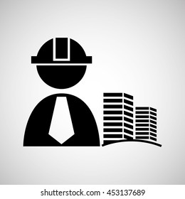 civil engineering icon with icon, vector illustration