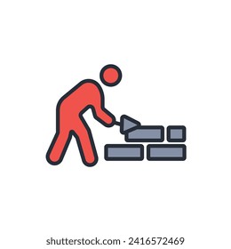 Civil engineering icon. vector.Editable stroke.linear style sign for use web design,logo.Symbol illustration.