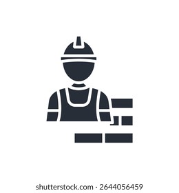 ícone de engenharia civil. vetor.Sinal editável de estilo traço.linear para usar a ilustração web design,logo.Symbol.