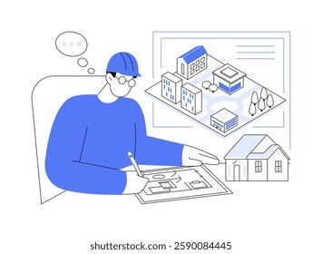 Civil engineering isolated cartoon vector illustrations. University student drawing civil engineering models, higher education, master degree, young architect, community college vector cartoon.