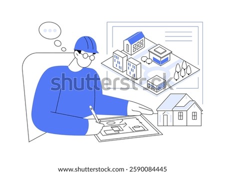 Civil engineering isolated cartoon vector illustrations. University student drawing civil engineering models, higher education, master degree, young architect, community college vector cartoon.