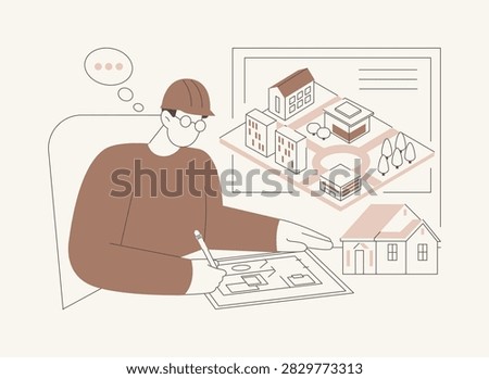 Civil engineering isolated cartoon vector illustrations. University student drawing civil engineering models, higher education, master degree, young architect, community college vector cartoon.
