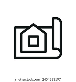 Civil engineering isolated icon, architectural project vector symbol with editable stroke