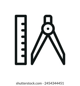 Civil engineering isolated icon, drawing tools vector symbol with editable stroke