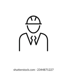 Icono de línea de ingeniería civil aislado en fondo blanco