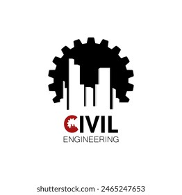 Diseño de logotipo de ingeniería civil, Vector de stock de logotipo de la casa.