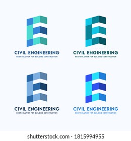 Civil Engineering Logo Template Vector Set