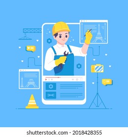 civil engineering online courses illustration background