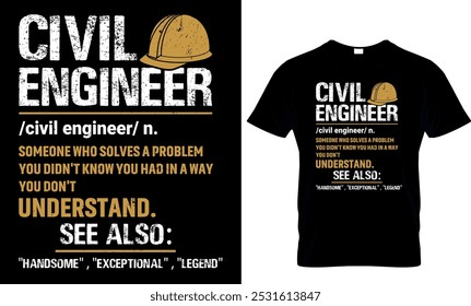 modelo de design de camiseta de engenharia civil 