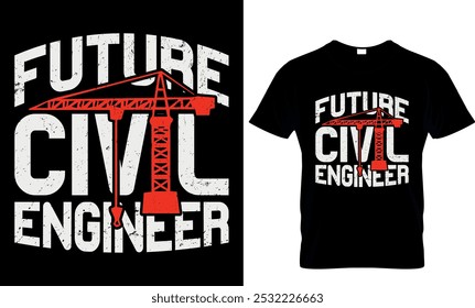 modelo de design de camiseta de engenharia civil 