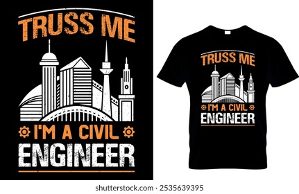 modelo de design de camiseta de engenharia civil 