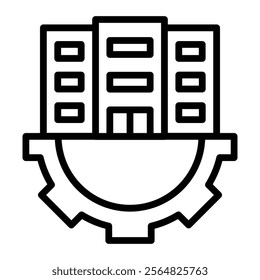 Civil Engineering Vector Line Icon Design