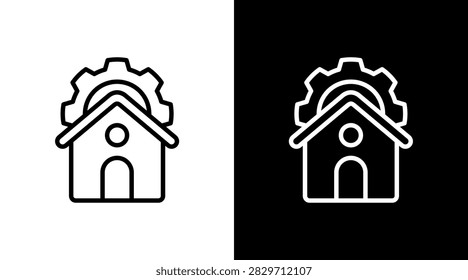 Civil Engineering White Icon Set Design