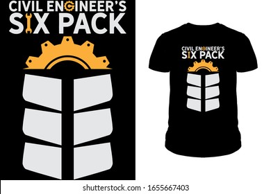 Civil engineer's six pack engineer T-Shirt design