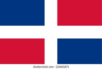 Civil flag of the Dominican Republic in official colors